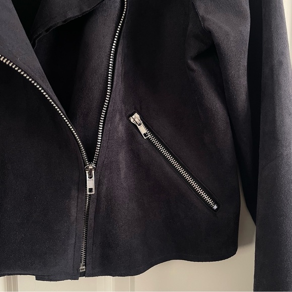 HYFVE Black Suede Moto Jacket with Silver Zippers Bikecore Wismsygoth - Picture 4 of 13